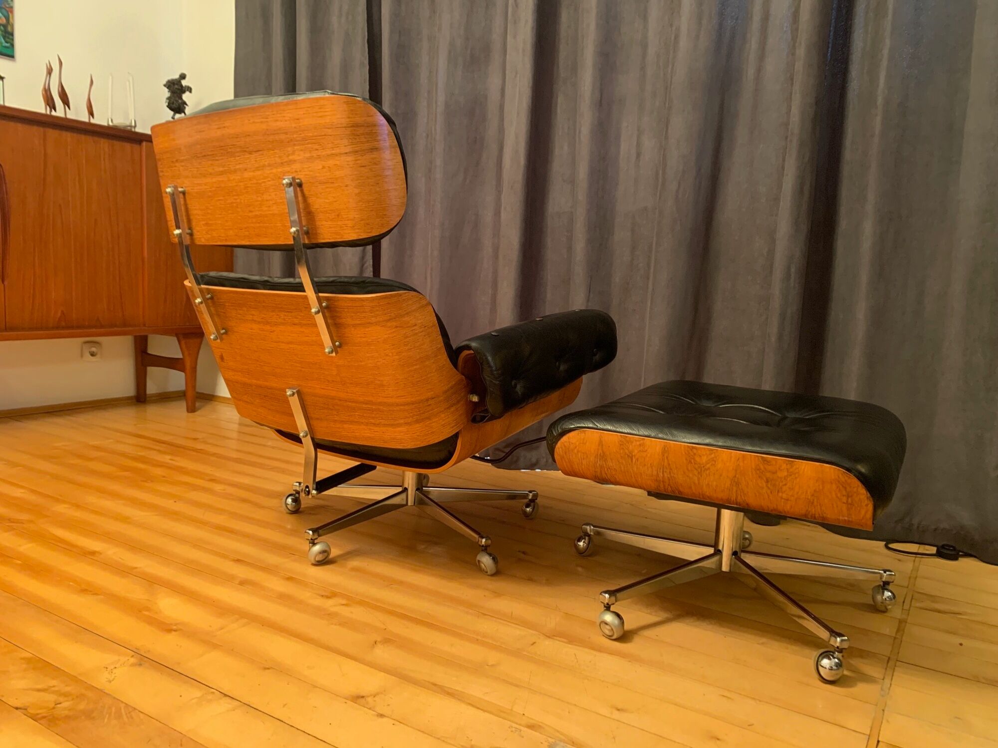 Armchair with footstool by Martin Stoll, Stoll Giroflex, Switzerland, 1960s.