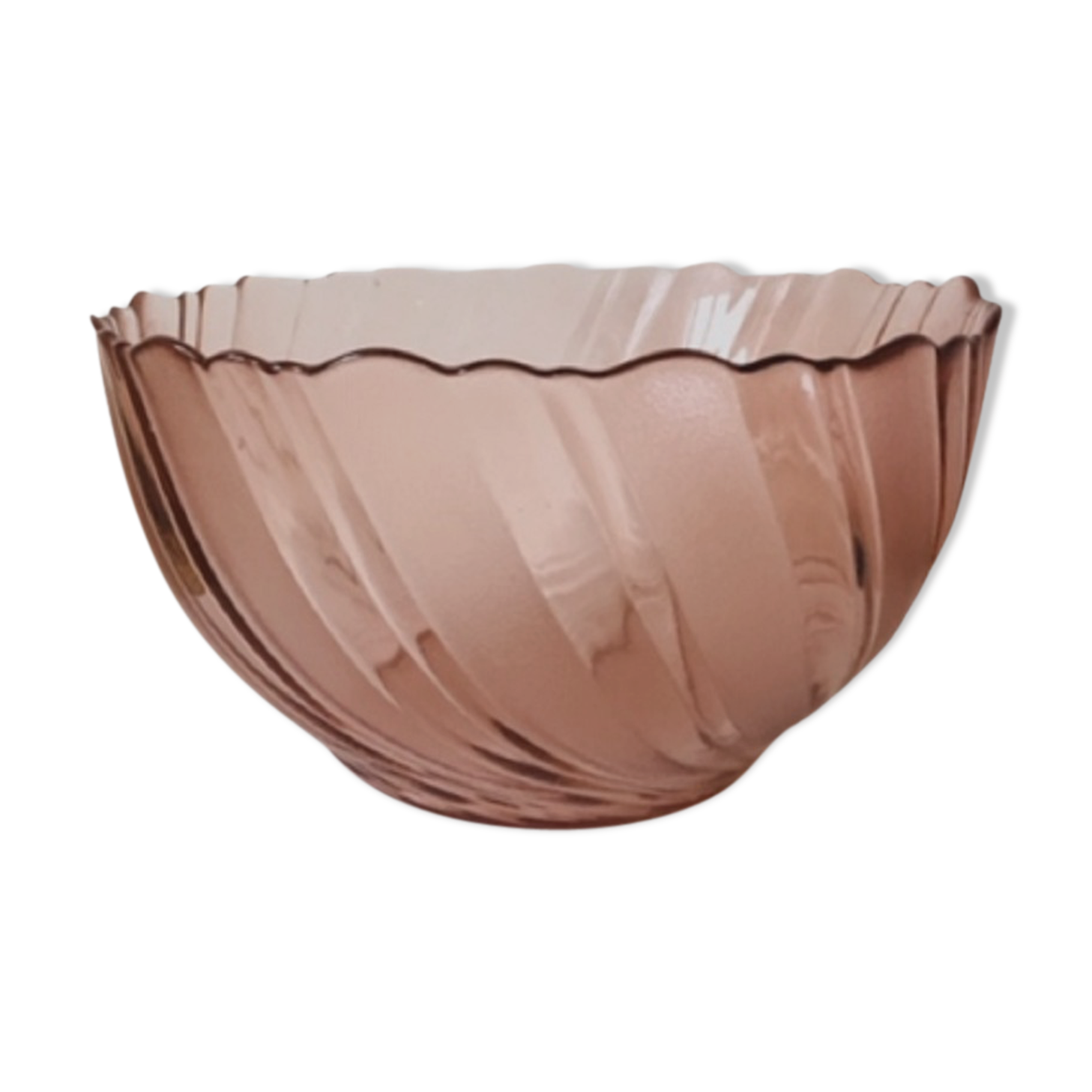Vereco pink glass salad bowl
