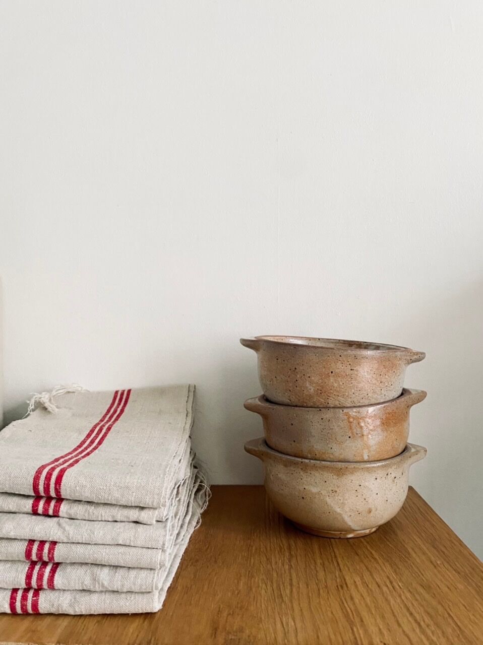 Three bowls in ancient sandstone