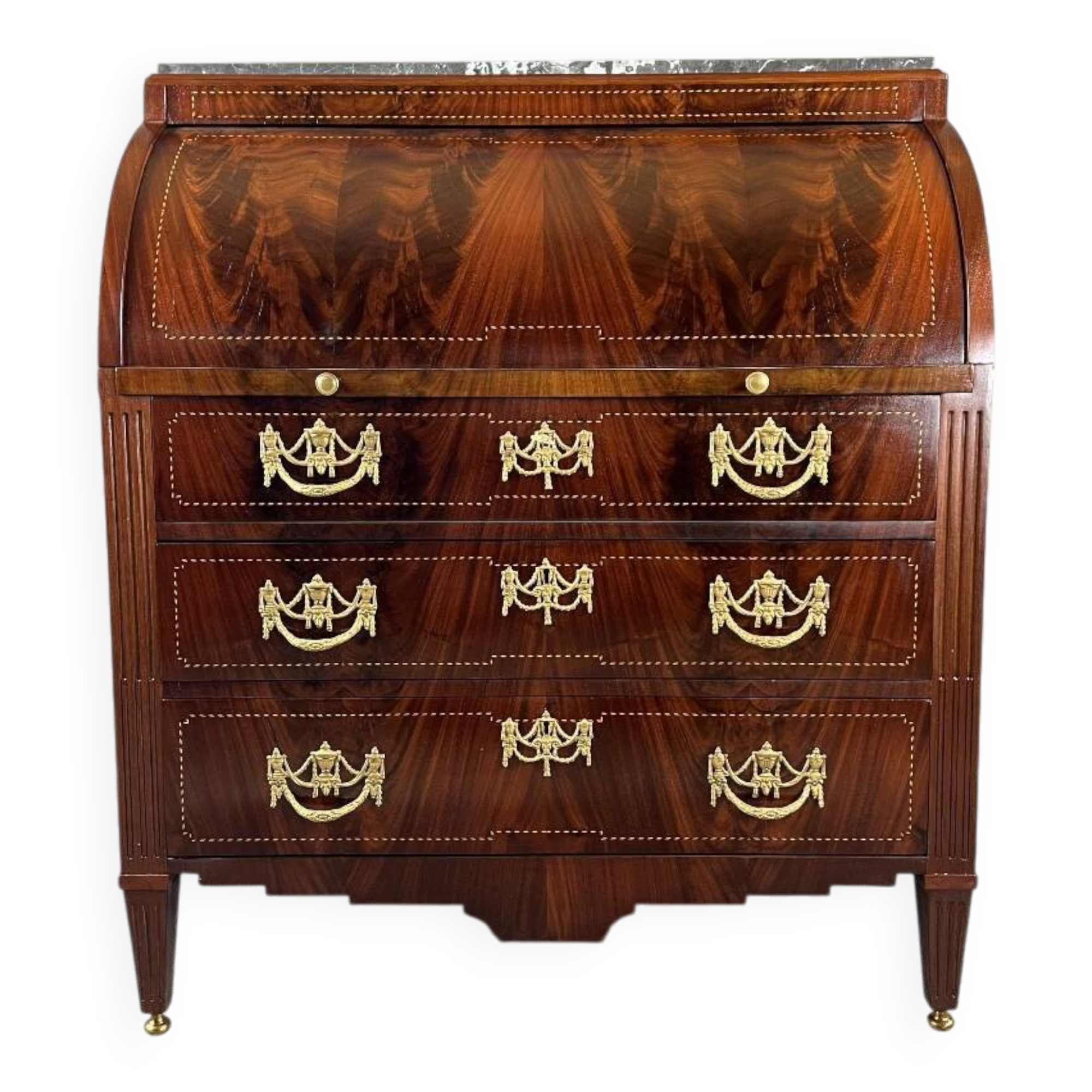 Louis XVI style mahogany writing desk with a flap, 19th century.