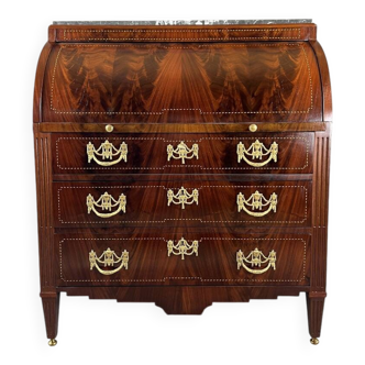Louis XVI style mahogany writing desk with a flap, 19th century.