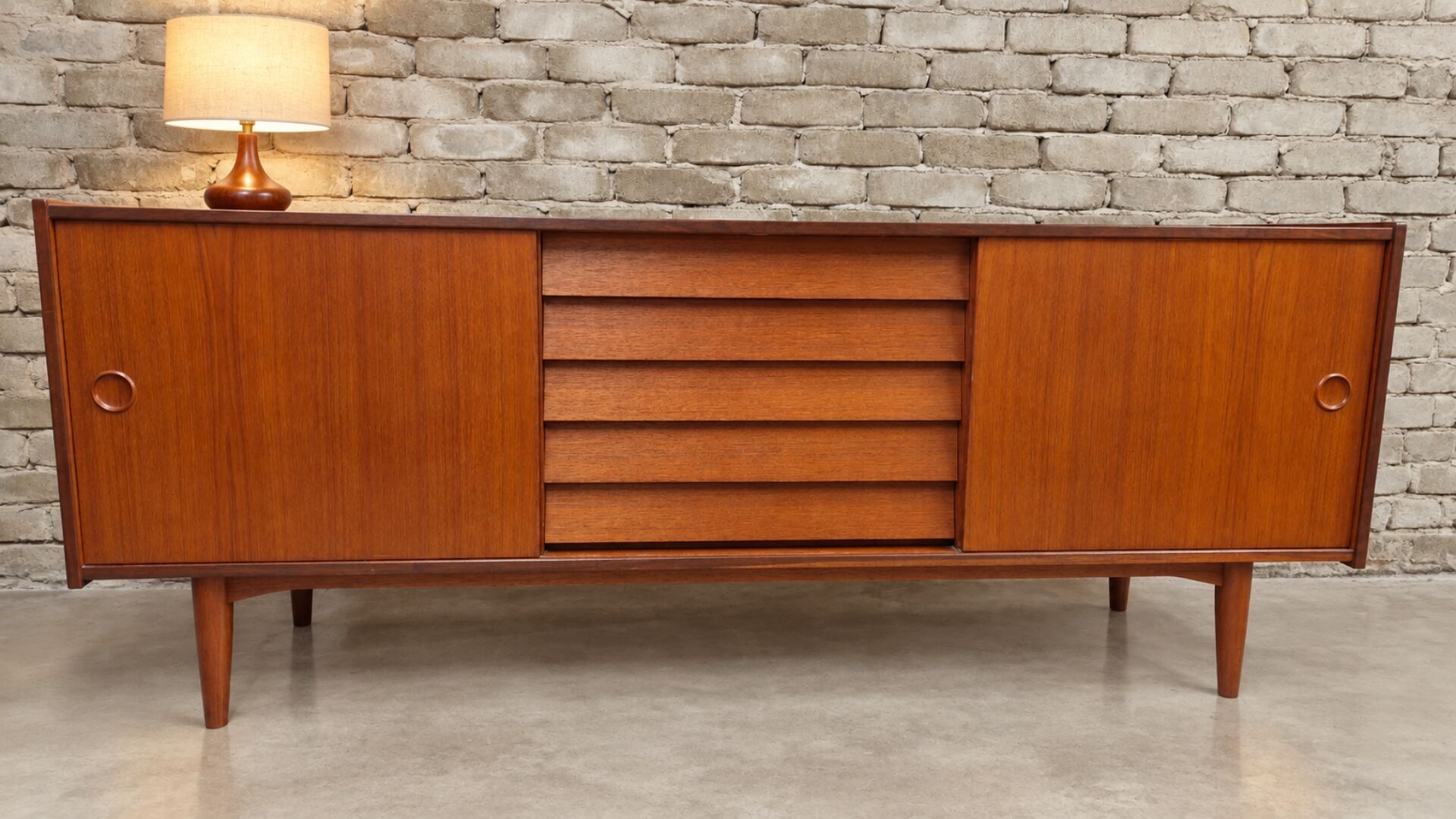 Large Scandinavian teak sideboard – 1960s