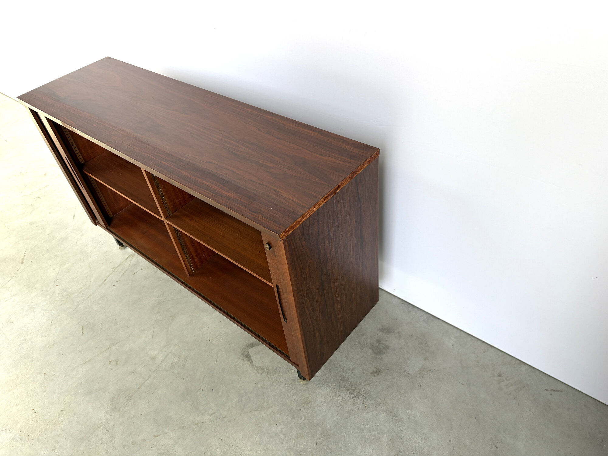 Mid century tambour door cabinet, 1960s