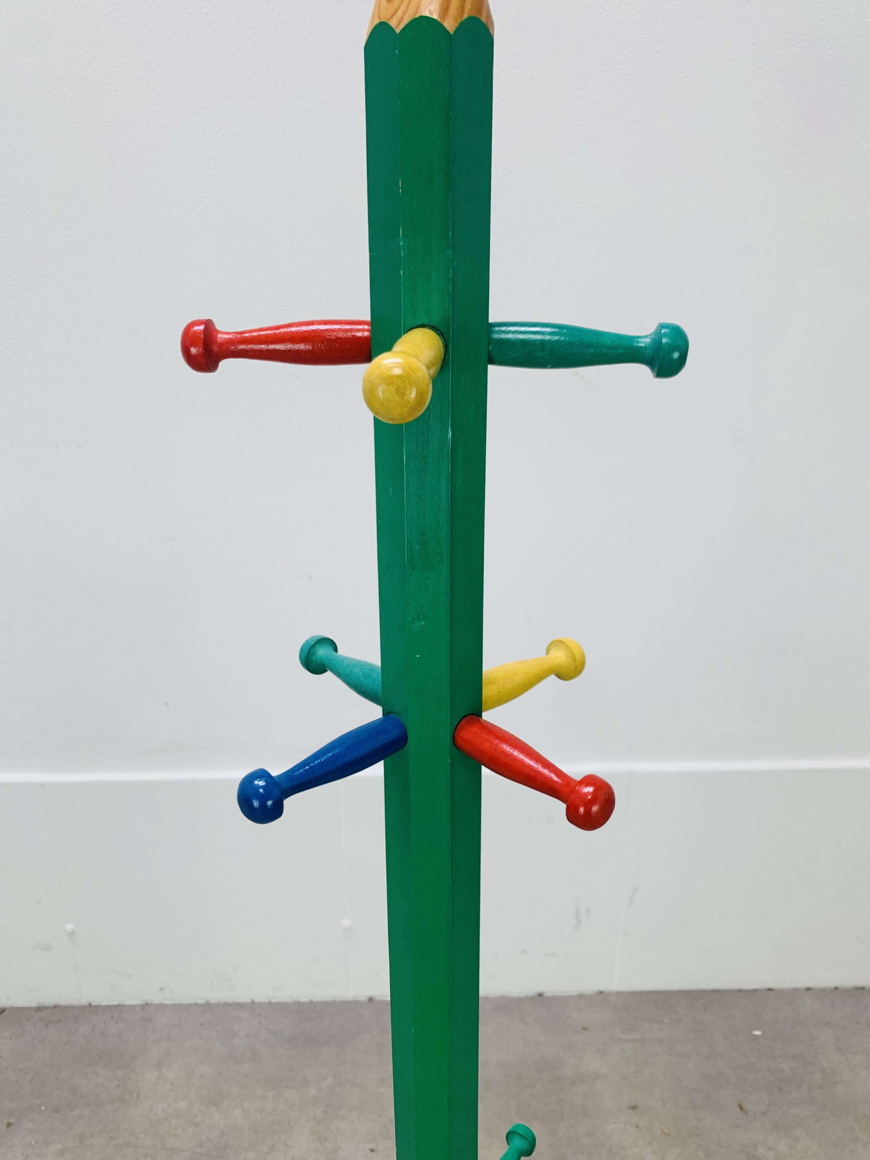 Pencil coat rack by Pierre Sala, for children