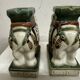 Pair of ceramic elephant plant stands polychrome sculpture - India