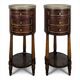 Pair of Louis XVI style bedside tables with a gallery.