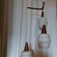 Large suspension boomerang teak , Philips design Louis Kalff ( 114 cm )