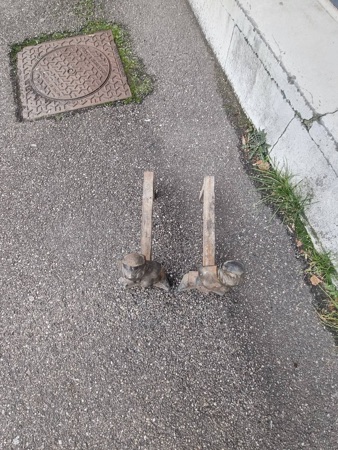 Pair of goddess andirons