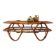 Table basse avec plateau porte-revue en rotin vintage des années 60