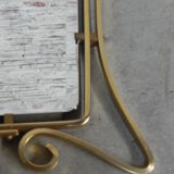 Vintage faceted mirror in aluminum frame 67x54cm