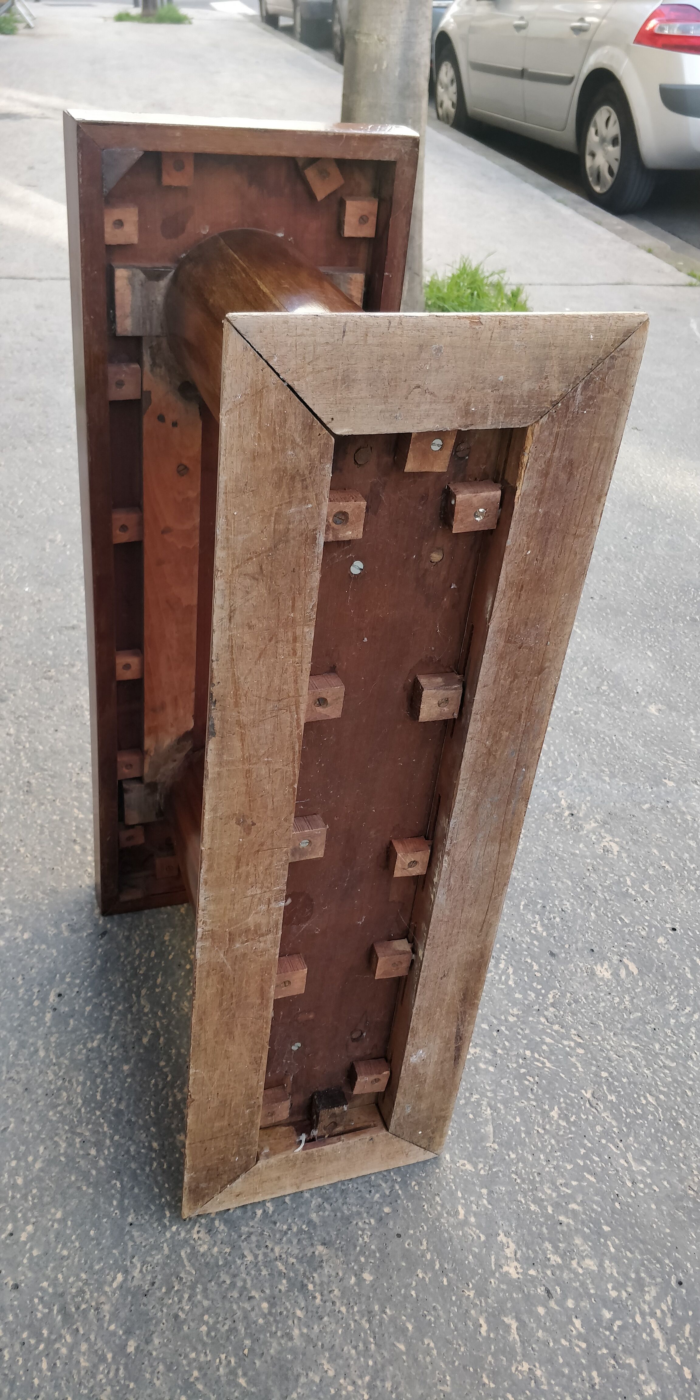 Vintage art deco wooden sofa end