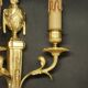 Pair of large Louis XVI style wall lights from the 19th century - gilded bronze