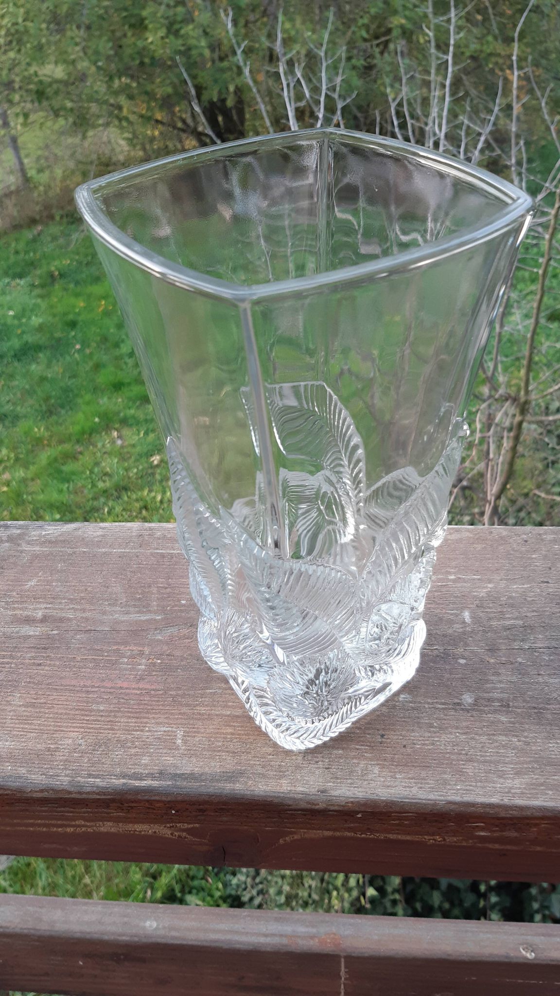 Vase verre pressé 1950