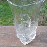 Vase verre pressé 1950