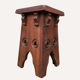 Brutalist set of 2 neo gothic oak stools ( pair ), midcentury , Spain
