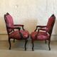 False pair of Louis XV style armchairs, nineteenth century