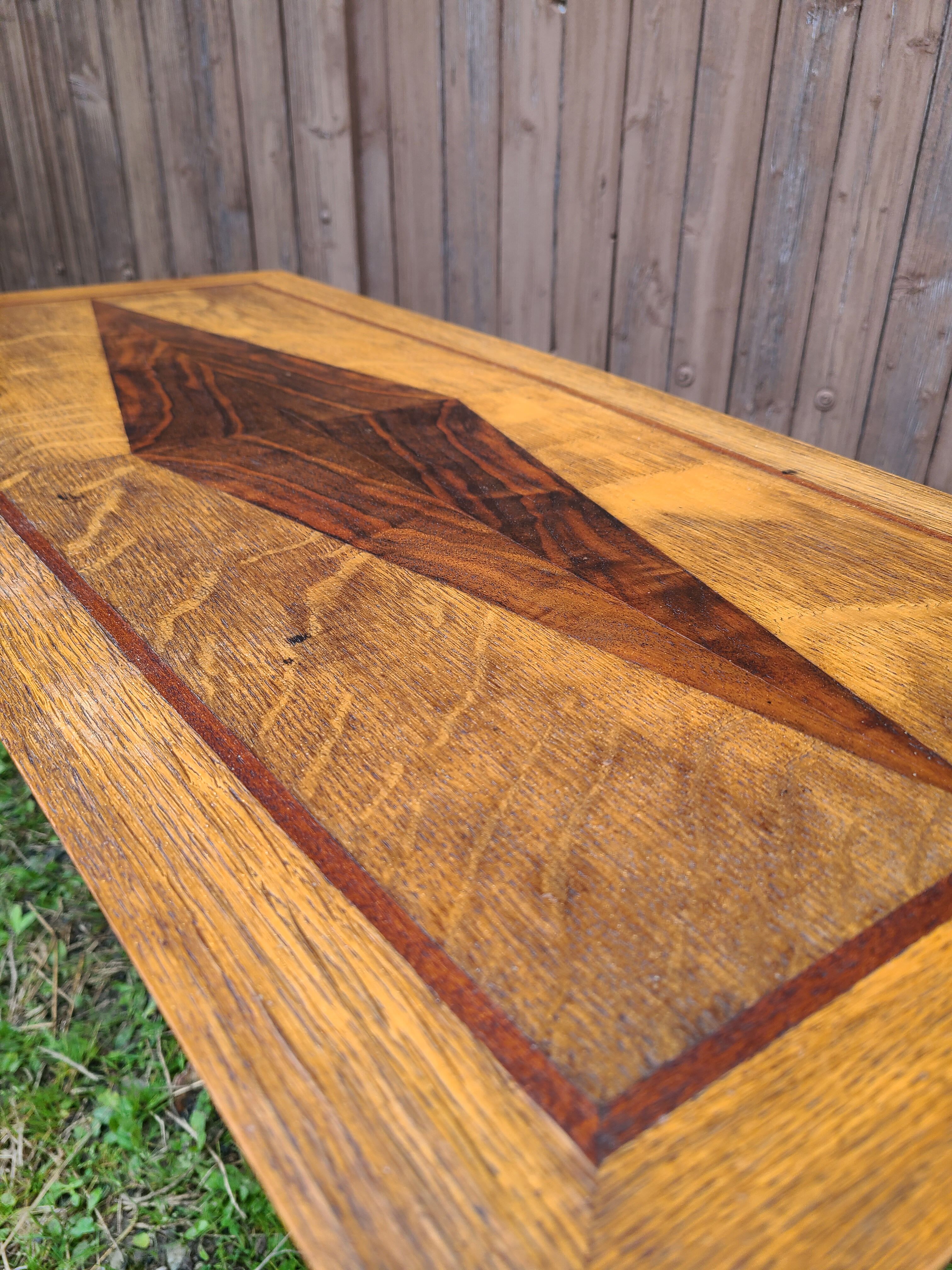 Coffee table 1950 cabinetmaker's marquetry.