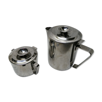 Cafetière et sucrier en inox