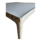 White Enameled Steel Top & Cast-Aluminum Knoll Outdoor Table — 1960s Modernist First Edition