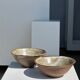 Duo of ceramic bowls interior glazed exterior matt raw earth