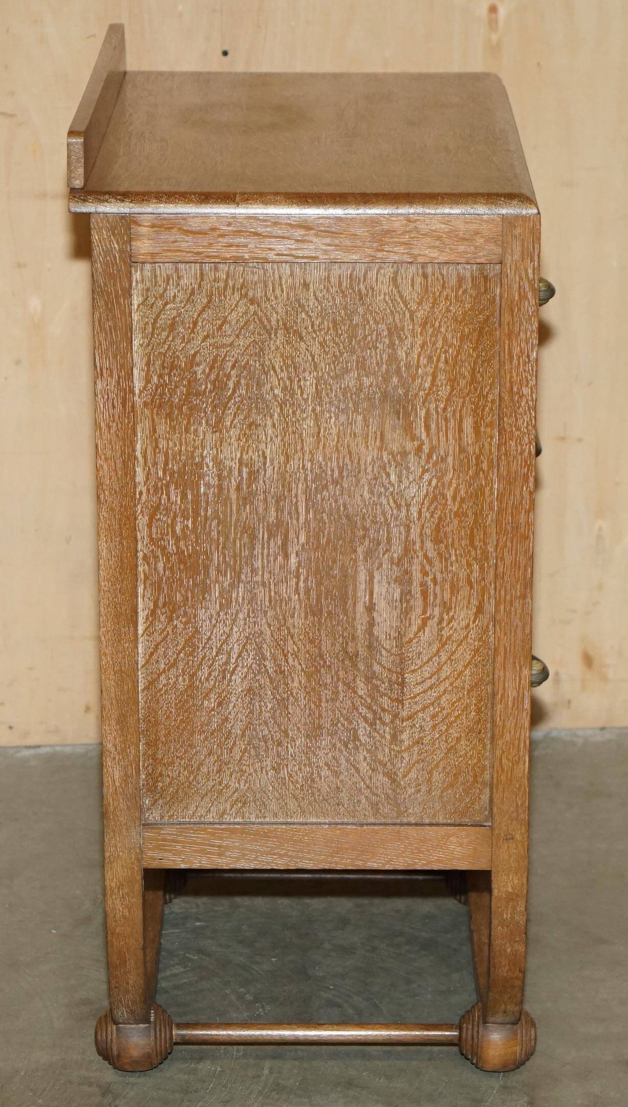 High Art Deco commode by Heals in bleached oak