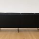 Vintage Danish Svend Skipper 4 person sofa in black leather and chrome