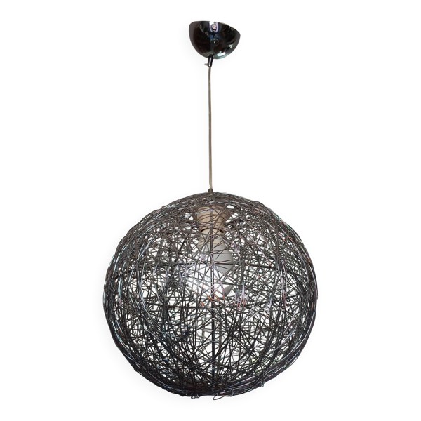Suspension Vintage Métal Argenté Torsadé