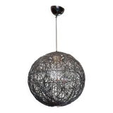 Vintage Twisted Silver Metal Pendant Light