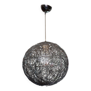 Suspension Vintage Métal Argenté Torsadé