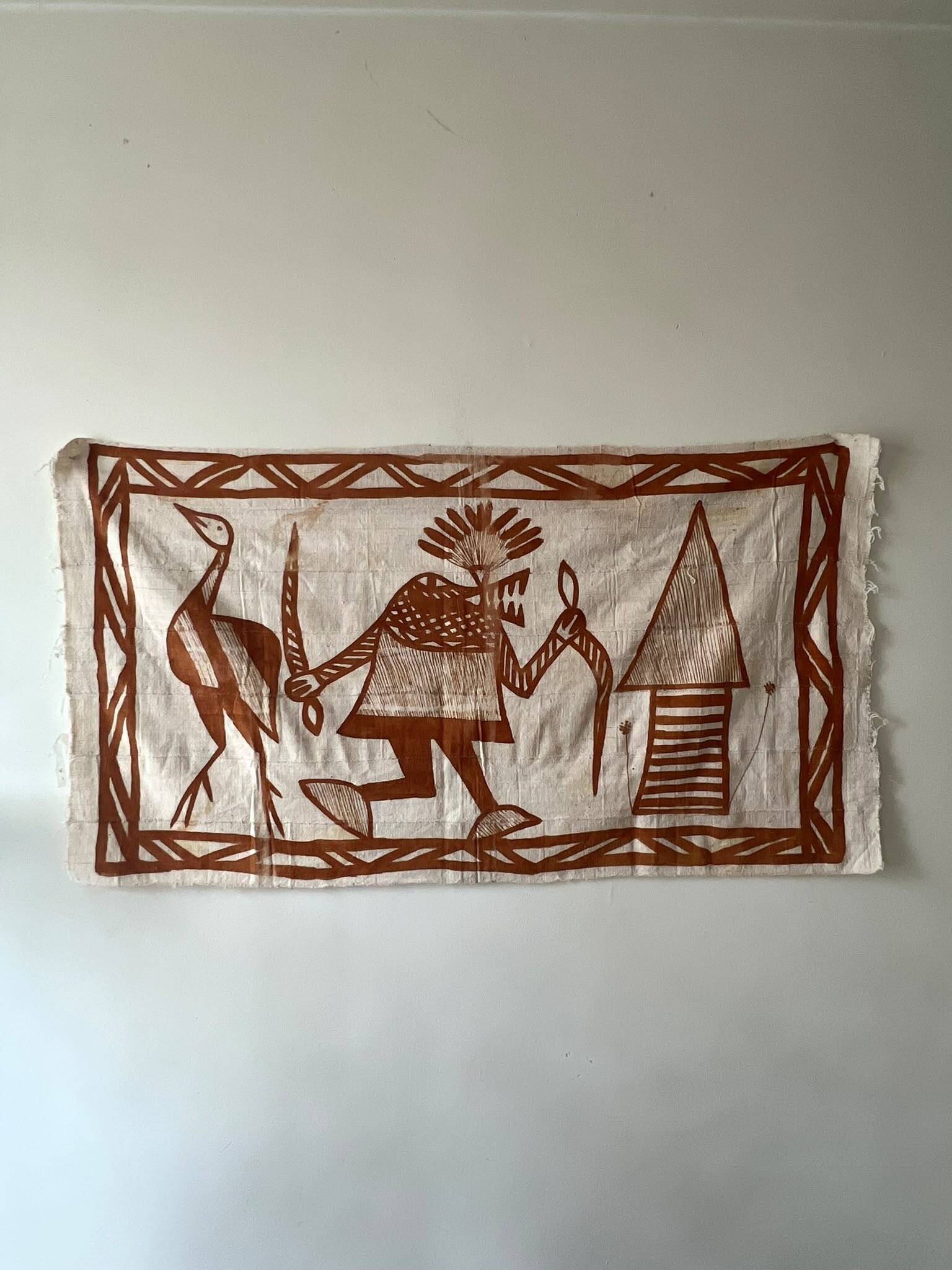 Large vintage tapestry hanging from Korhogo—Sénoufo, Ivory Coast