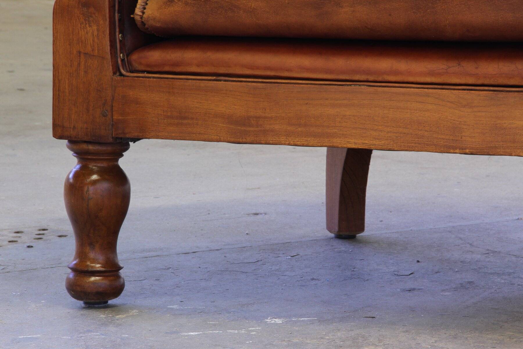 Set of vintage club chairs in leather, 1920s