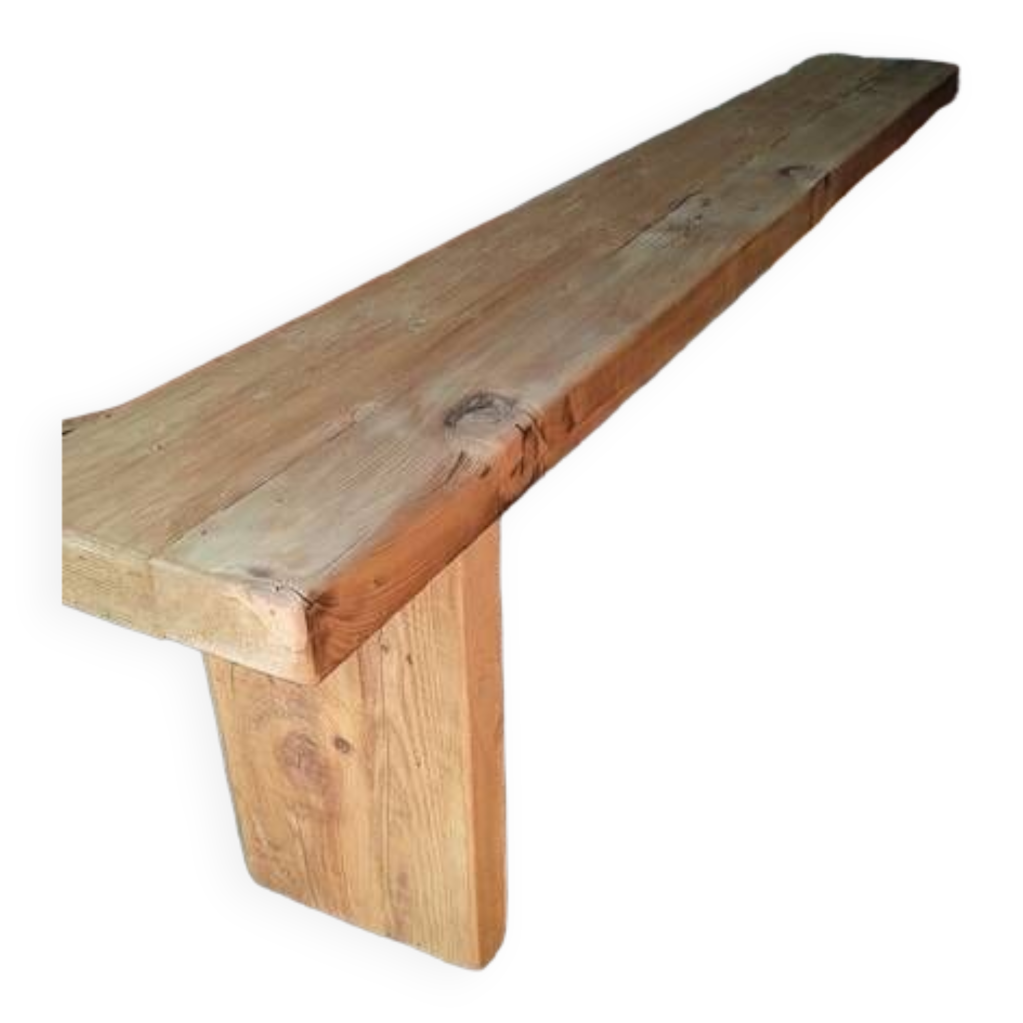 Bench 180 cm old solid wood with patina