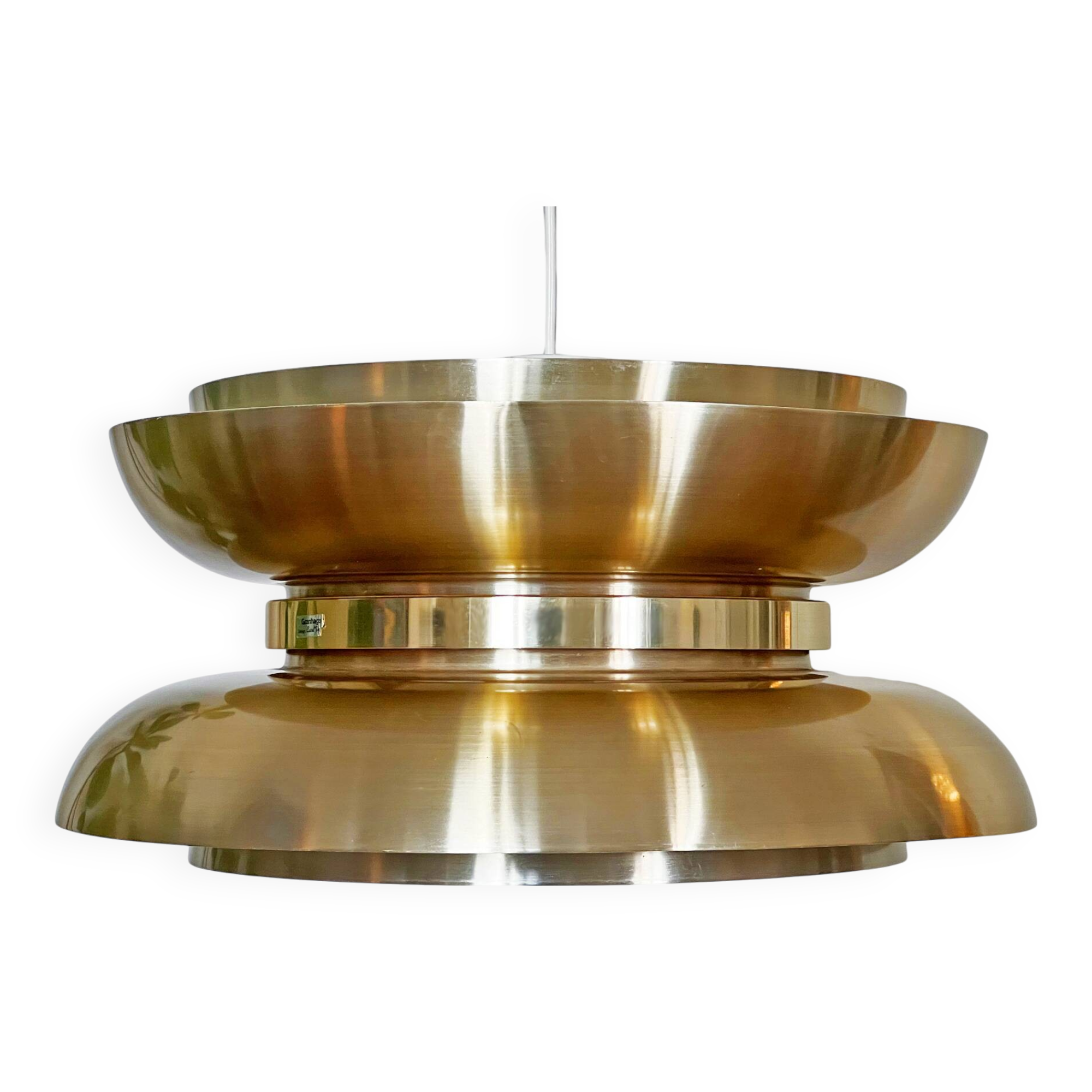 Golden pendant light by Carl Thore for Granhaga Metall. Sweden 1970s