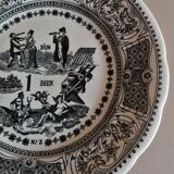 Gien earthenware rebus talking plate