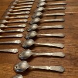 Box 12 forks and 12 spoons, gulden, silver metal