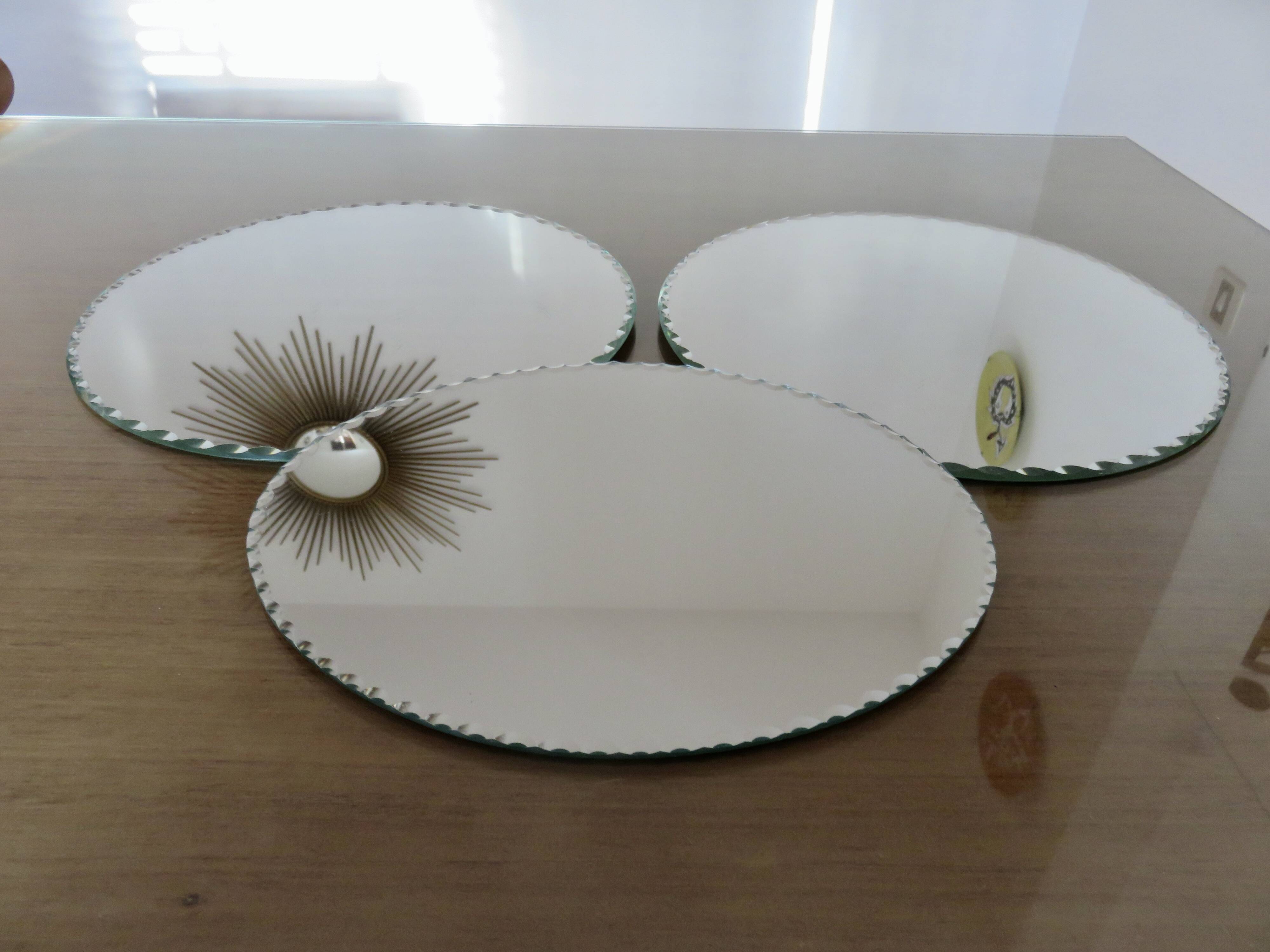 Old oval mirror, beveled, art deco, to put down, 40s 50s