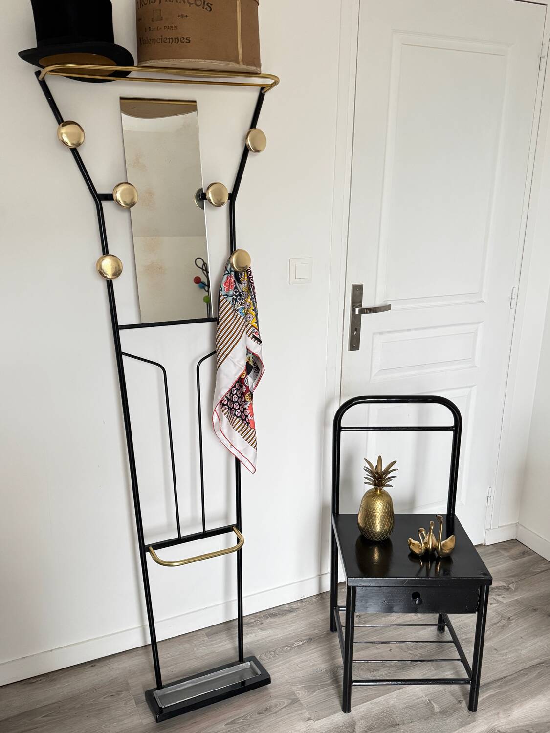 Vintage gold coat rack