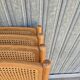 Serie de 4 chaises pliantes vintage italienne en cannage 1970s