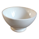 White earthenware bowl on foot Digoin Sarreguemines