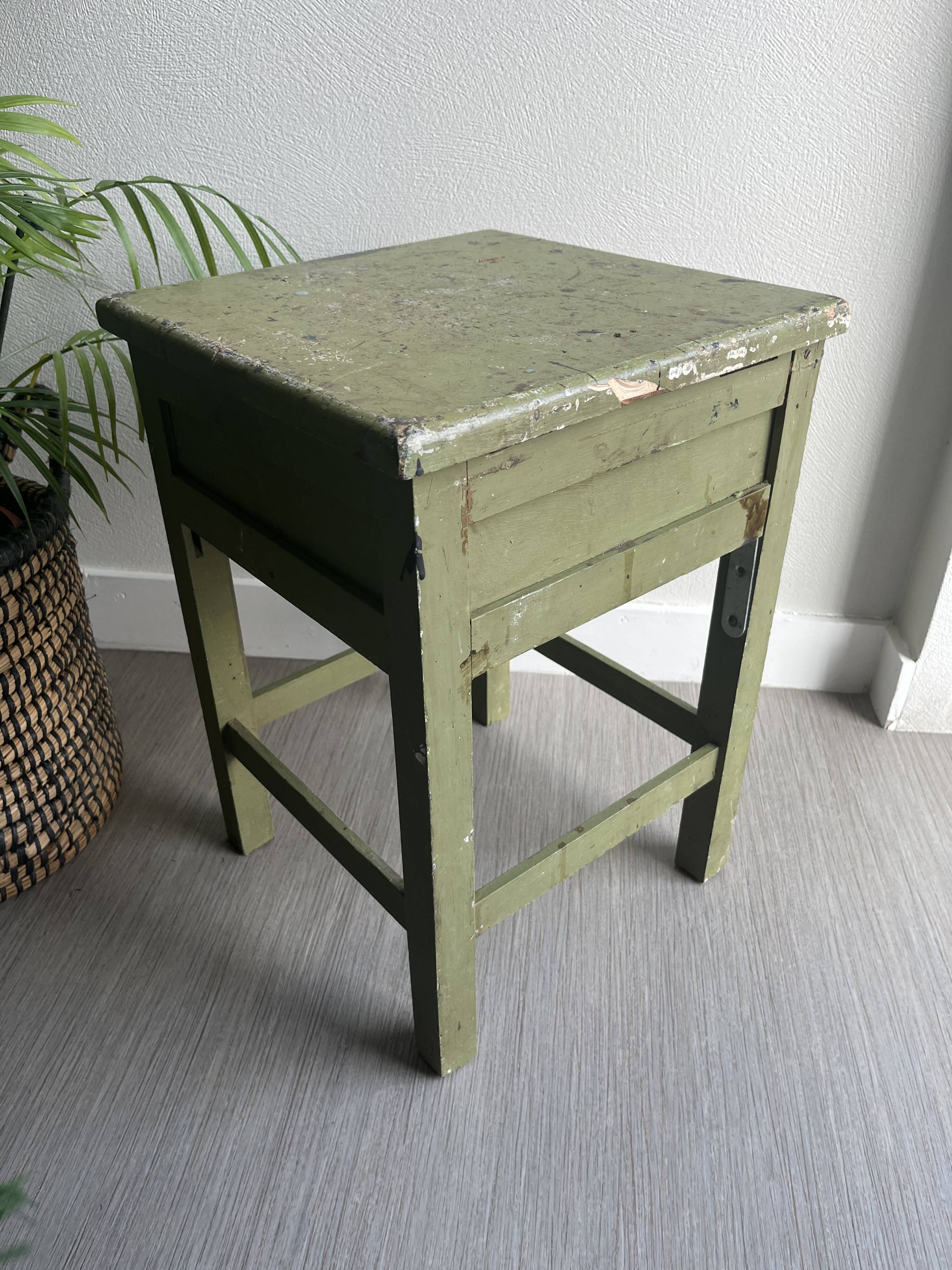 Wooden workshop stool