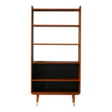 Scandinavian teak bookcase with black back panel