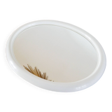 Oval mirror in white plexi, Design, 1970