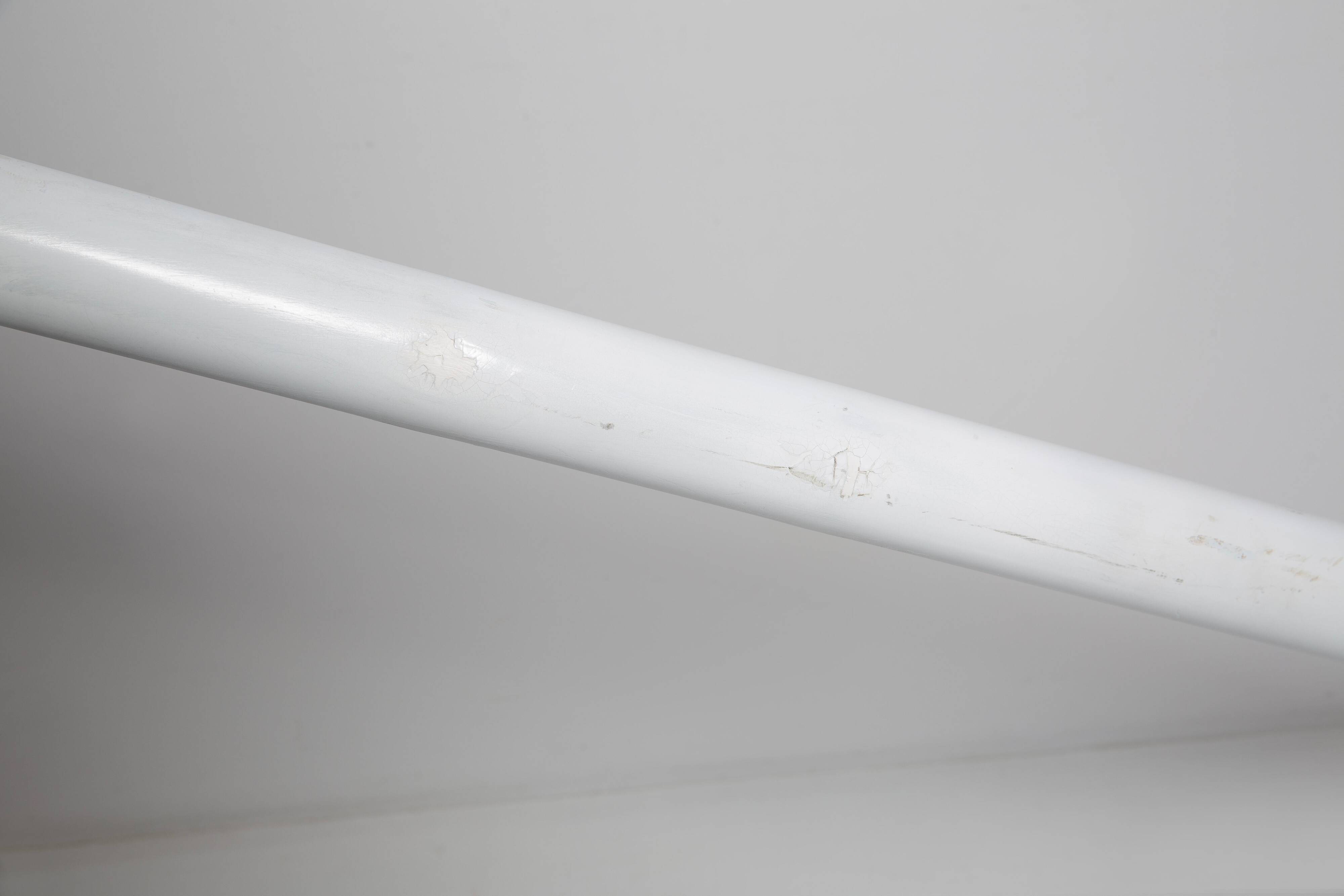 Porte-manteau vintage milieu du siècle blanc et or en métal, Italie, années 1960
