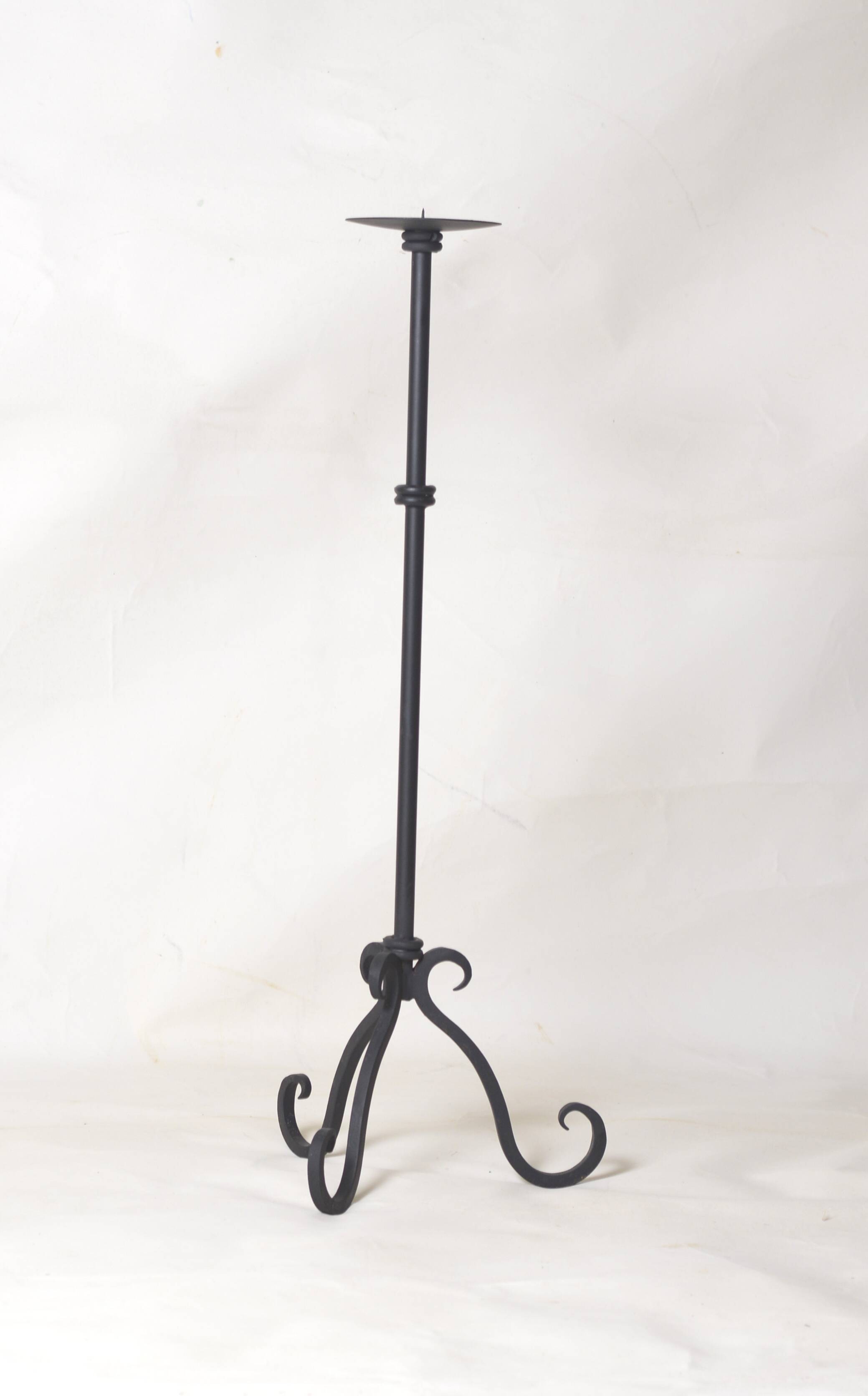 Brutalist iron candlestick, 1950s