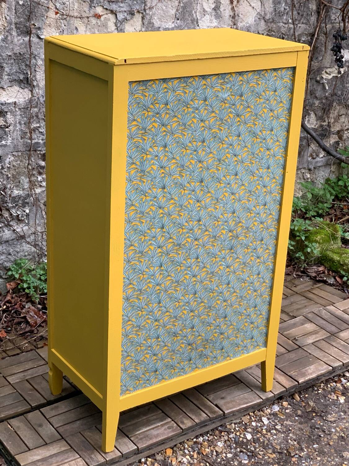 Parisian art deco buffet in yellow ochre