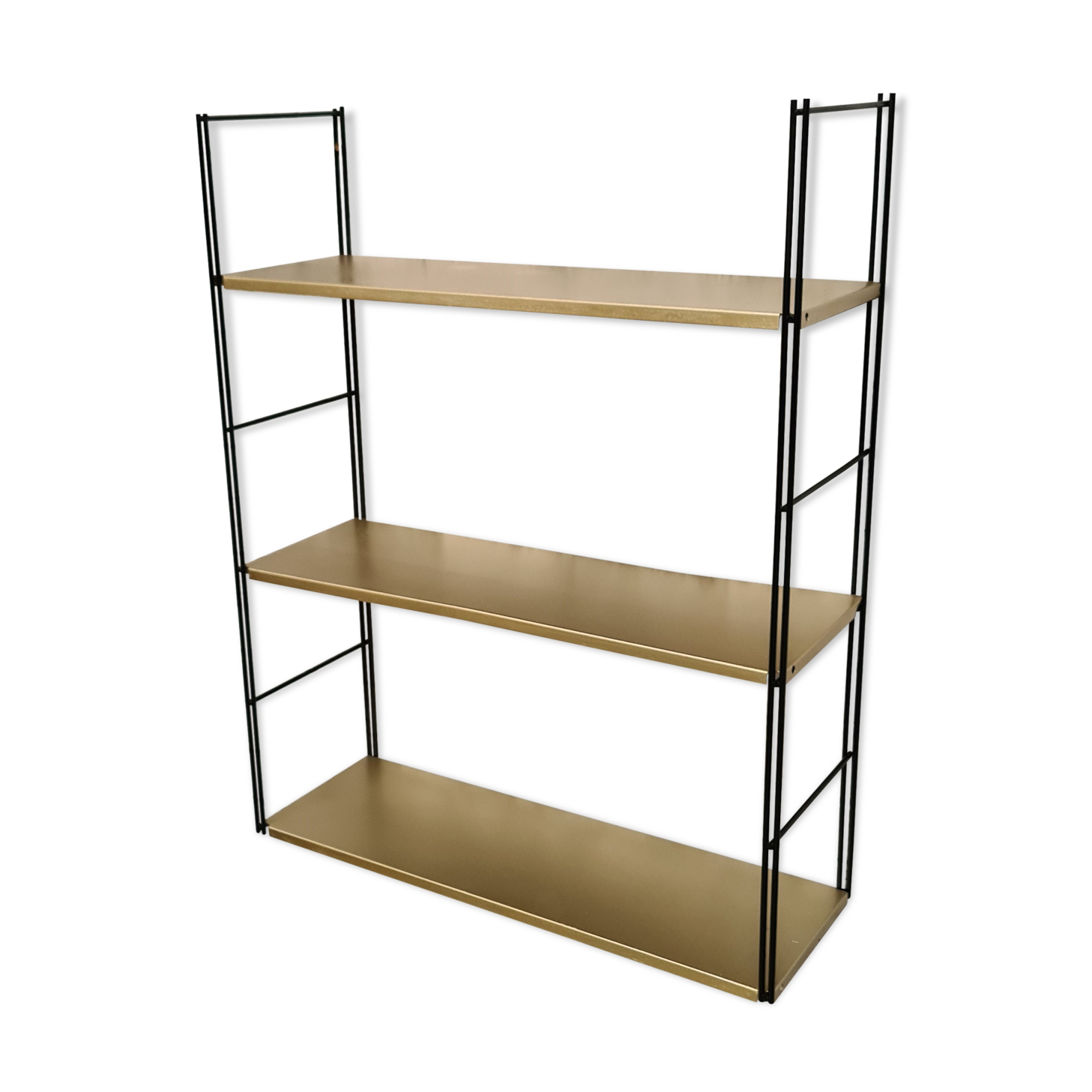 Vintage string steel floor 1960 bronze and black, 47x60x18