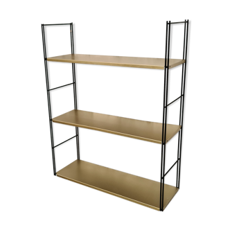 Etagere acier   string   vintage 1960  bronze et noir , 47x60x18