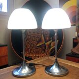 Set of 2 vintage tulip foot lamps
