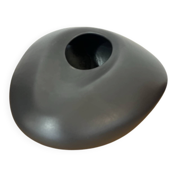 Matte black ceramic pebble vase IKEA Vintage