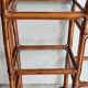 Bamboo rattan and glass shelf pier import 80s